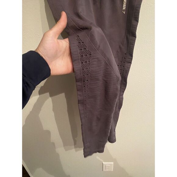 Gymshark womans seamless sheer knit leggings high waist size Small Purple - Picture 5 of 9